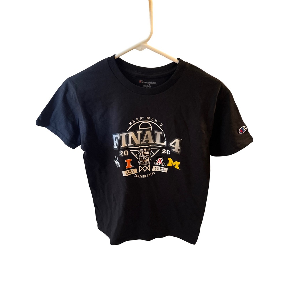 Champion Youth Black NCAA Final 4 2026 Indianapolis Basketball T-Shirt YM 7-8